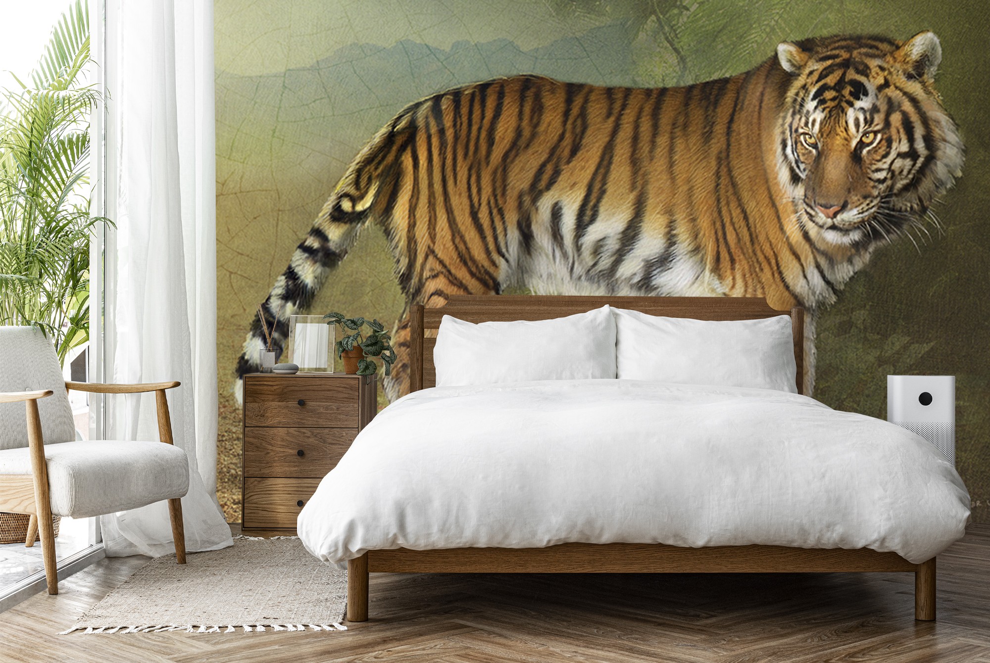 Tiger Portrait Wall Mural by Chris Vest