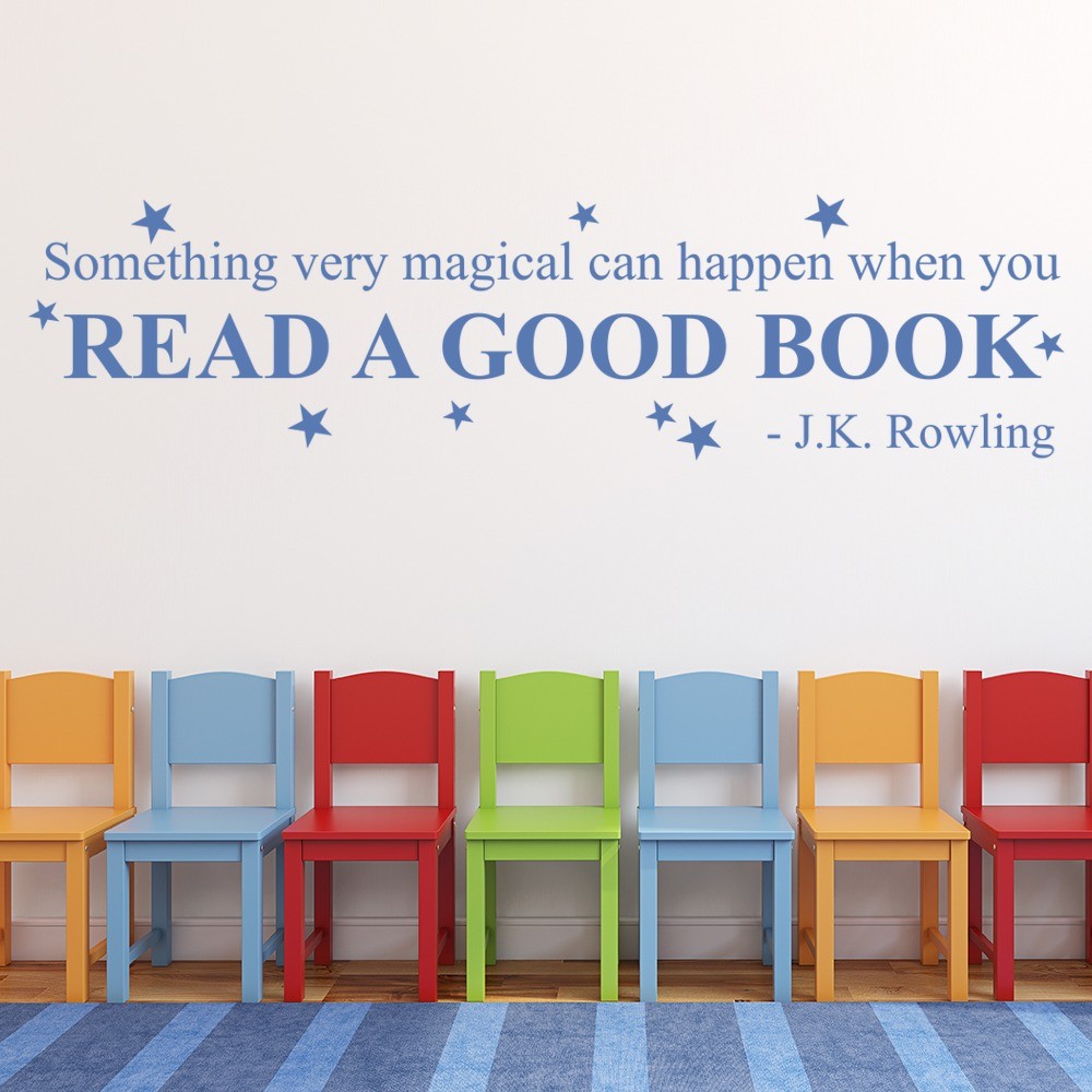 Read A Good Book English Classroom JK Rowling Quote Wall Sticker