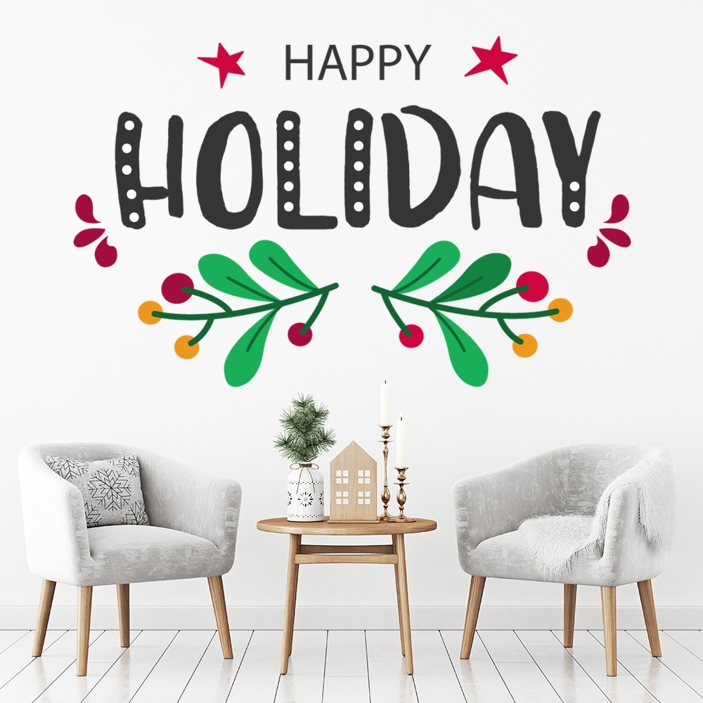 Happy Holiday Christmas Wall Sticker