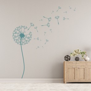 minimalist dandelion floral wall decal - TenStickers