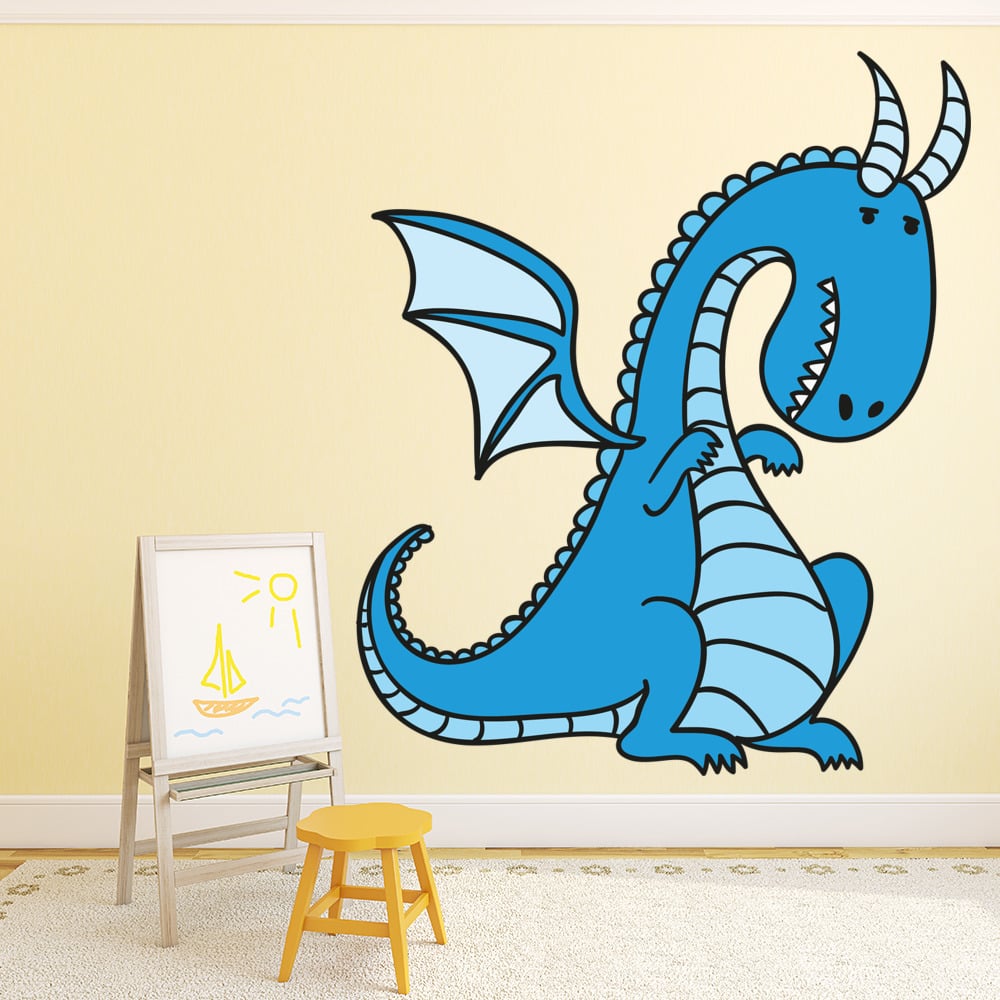 Winged Dragon Wall Sticker Fantasy Tribal Wall Decal Boys Bedroom Home ...