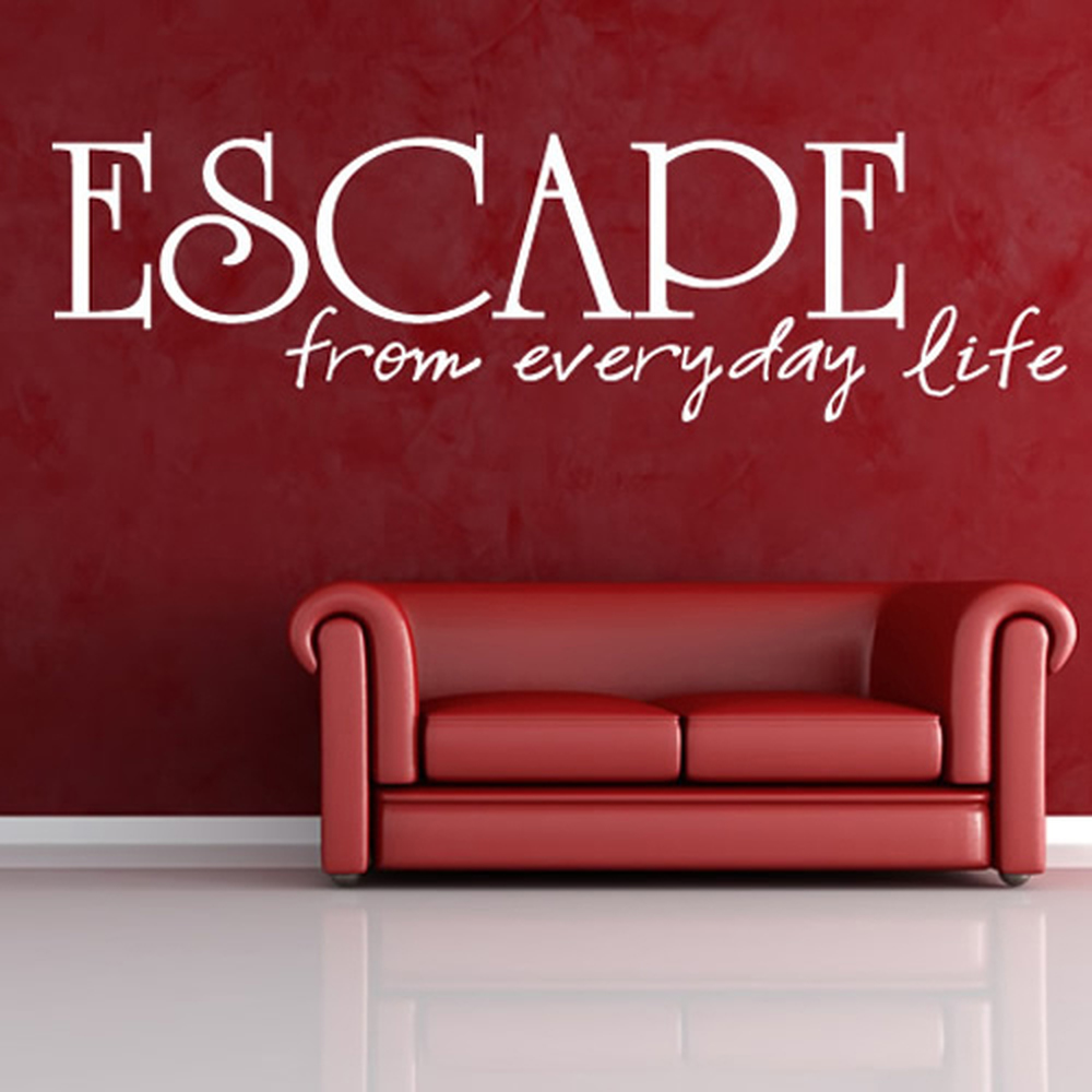 Escape From Everyday Life Wall Sticker Spa Quotes Wall 