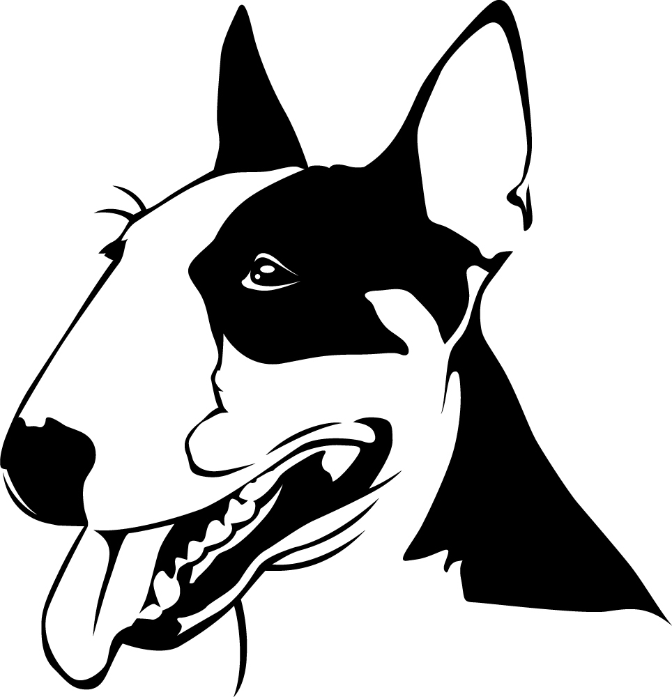 Bull Terrier Dog Wall Sticker Pets Animals Wall Decal Kids Vets Home Decor